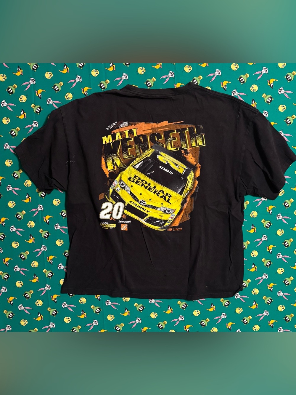 Chase Authentics Black Tee with Yellow Racing Car Graphic